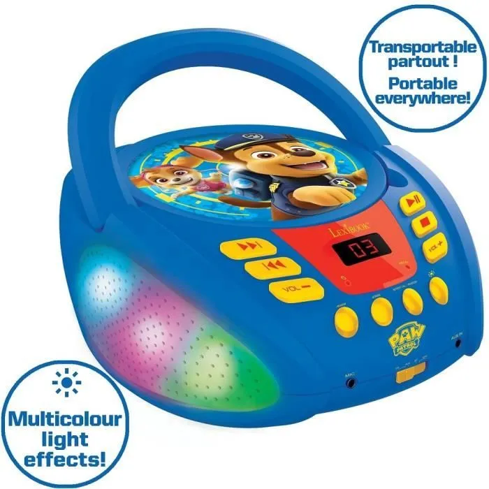 Lecteur CD Bluetooth La Pat’ Patrouille avec Effets Lumineux-2