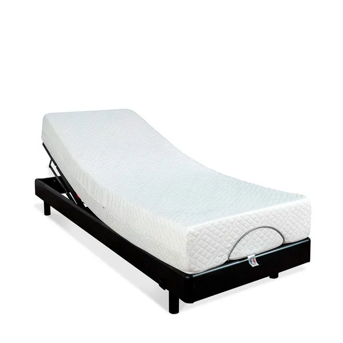 Ensemble Matelas + Sommier - SUPERFLEX - 90x190 cm - Électrique - Mémoire de forme - Noir-1