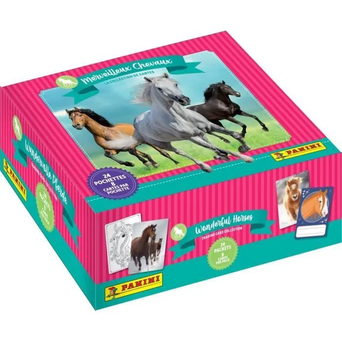 Boîte stickers - PANINI - Collection de cartes pour les fans de chevaux - Contient 24 pochettes de 8 cartes-0