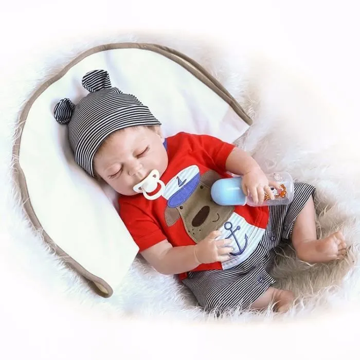 Bébés Reborn poupées complet bébé silicone corps 57cm-3