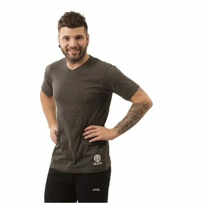 T-shirt col V enfant Rox Tipico - gris - 8 ans-0