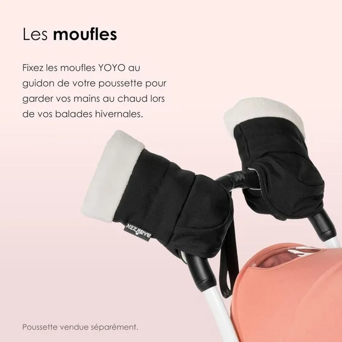 Moufles poussette - YOYO - Babyzen - Noir-3