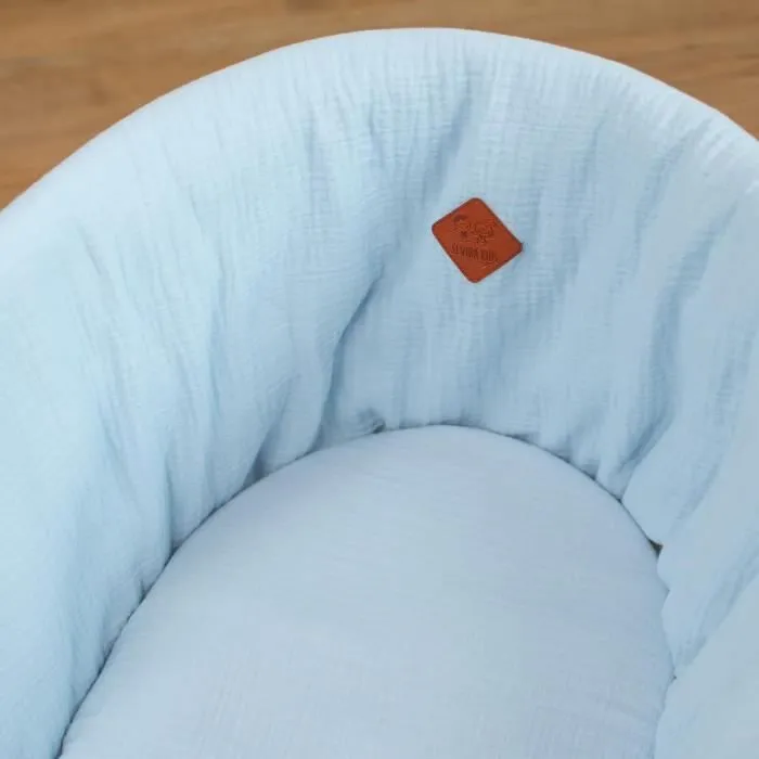 Couffin bébé avec Matelas Habillage et Drap Housse Bleu Taille Unique-1