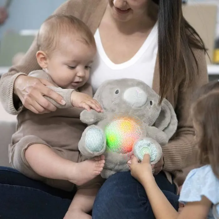 INGENUITY Doudou bébé lapin Sylvi, peluche, mélodies et vibrations apaisantes, lumineux, cadeau naissance-4