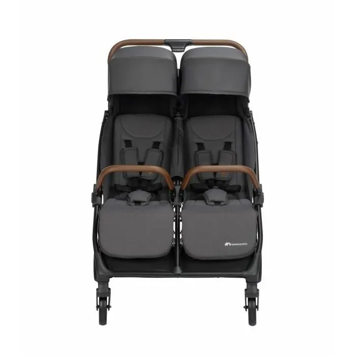 BEBECONFORT Poussette double Mane, jumeaux ou enfants d'âge rapprochés, de la naissance à 22kg, Mineral Graphite-1