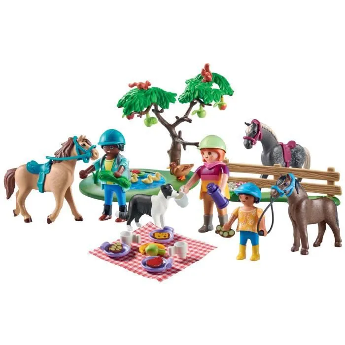 PLAYMOBIL - 71239 - Country - Cavaliers, chevaux et pique-nique - Mixte - 5 ans - Allemagne-1