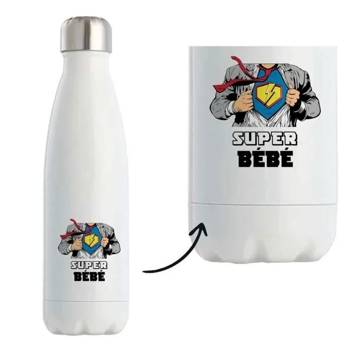 Bouteille isotherme - Super Beau-papa - 500 ml - Acier Inoxydable - Mixte - Personnalisée-0