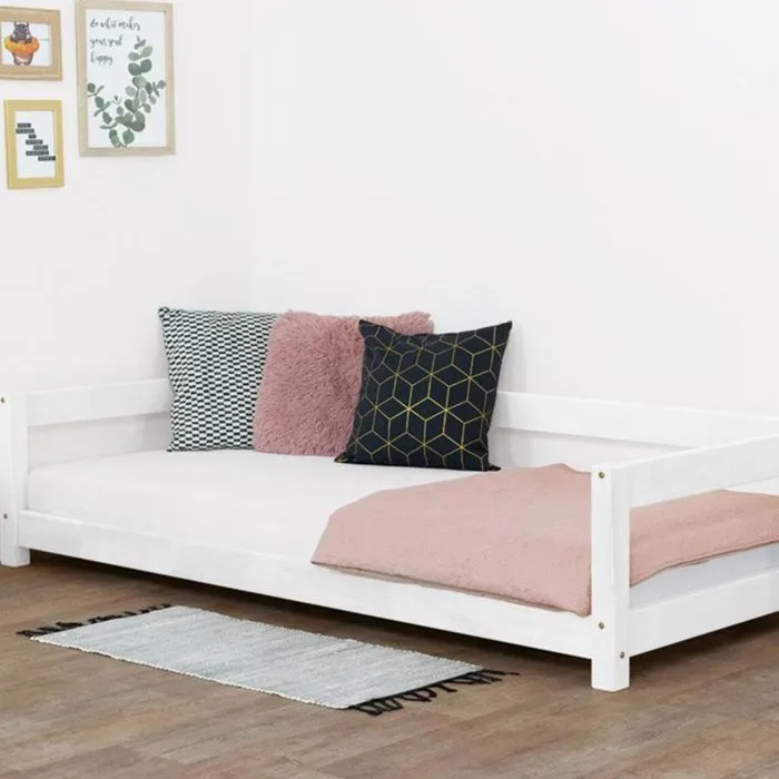 Lit simple sommier blanc 120 x 180 cm-0