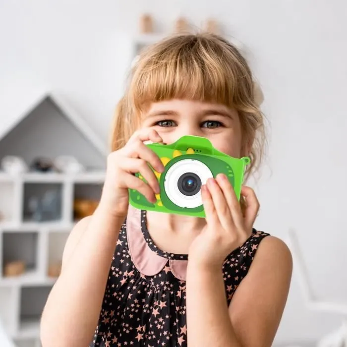 Appareil Photo Pour Tout-Petits, Appareil Photo Numérique Dinosaure Pour Enfants, Double Caméra Hd 4800 W 1080 P, Caméra Vid[h1721]-3