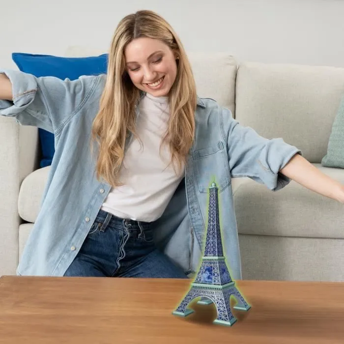 Ravensburger-Puzzle 3D Tour Eiffel phosphorescente 50 ans-Dès 10 ans-216p numérotées à assembler sans colle-Accessoires inclus-11591-3