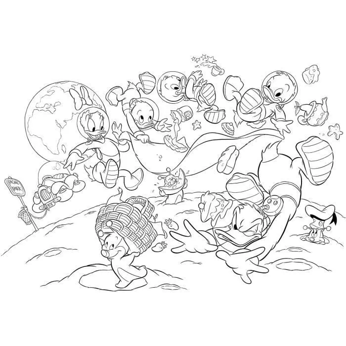 Disney Casse-tête Maxifloor 108 pièces Double Face Mickey Mouse in Space 48298-1