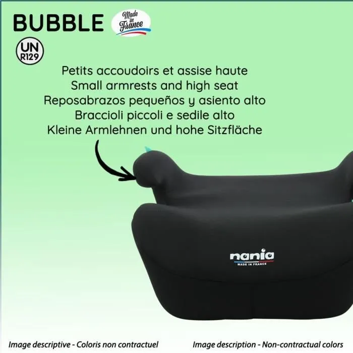 Siège auto réhausseur - NANIA - Bubblefix - Groupe 3 - Isofix - I-Size - 126-150 cm - Noir-4