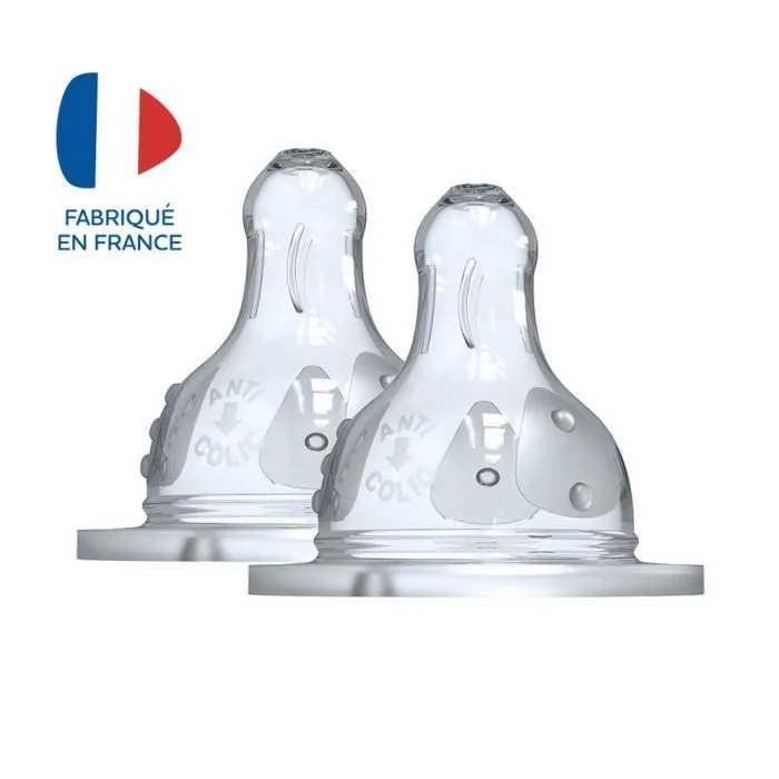 Dodie Biberon Initiation+ Anti-Coliques 3 Vitesses Tétine Ronde Col Large Débit 3 +6m 2 tétines-0