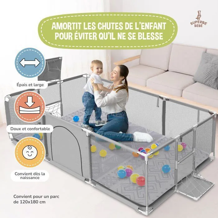 Tapis de Jeu en mousse, épais et pliable pour enfants - 180 x 120 x 1 cm - NORDIC | SUPERBE BEBE-4