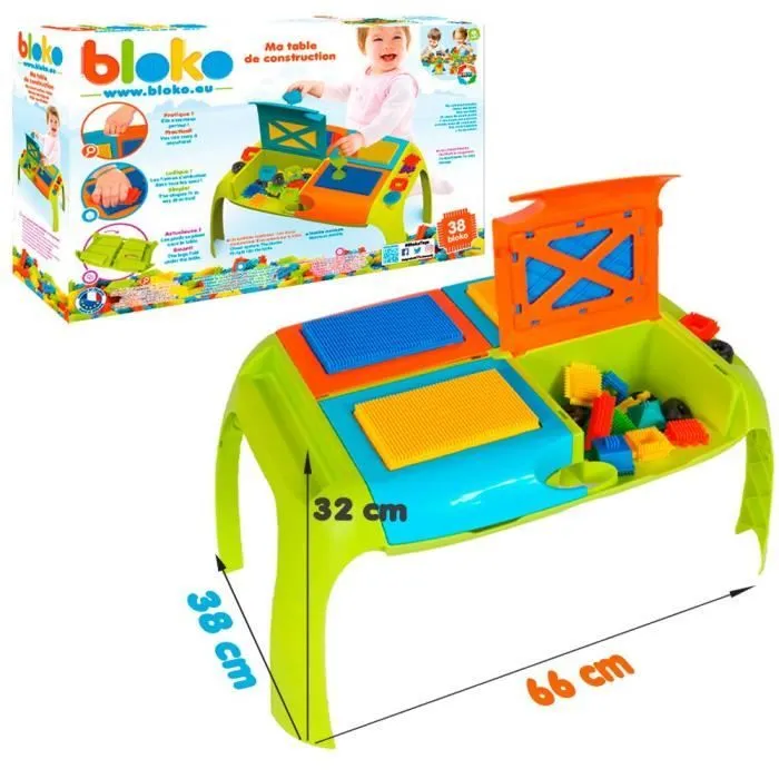 Table de construction BLOKO - Ma première Table de construction - Coffret de 37 BLOKO - Dès 12 mois-2