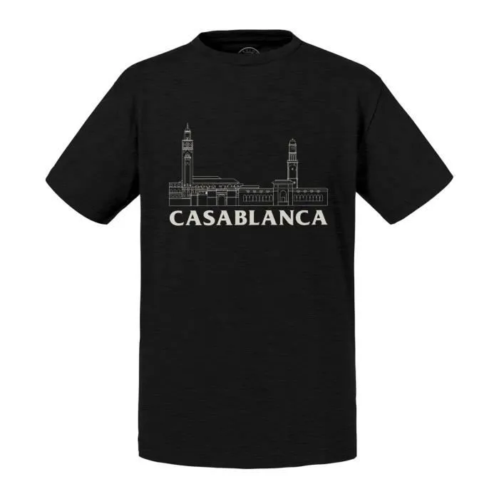 T-shirt Enfant Noir Casablanca Minimalist Voyage Maroc Orient-0