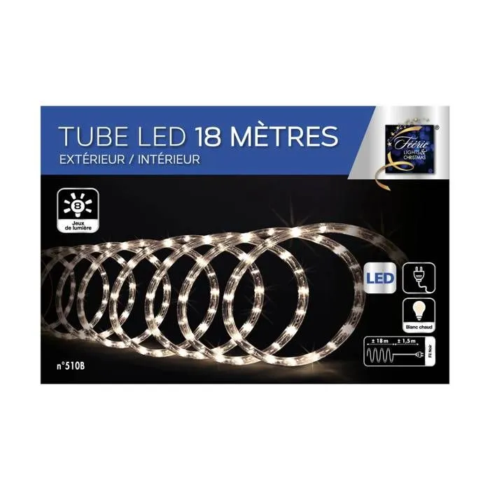 Guirlande lumineuse - Non spécifié - Tube lumineux 18m - Blanc chaud - Electrique - IP44-2