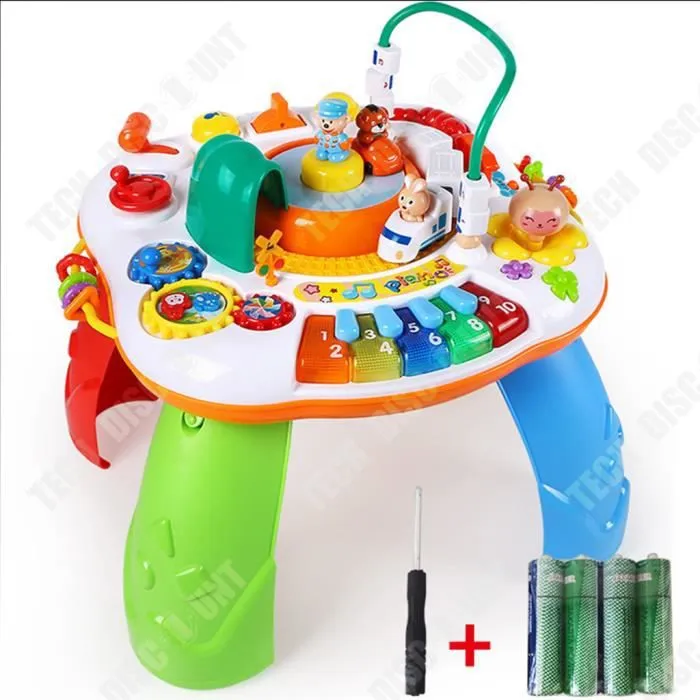 TD® Jouets éducatifs pour enfants Table de jeu de blocs de construction de train ferroviaire Table d'apprentissage multifonctionnell-0