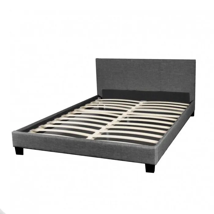 Lit DUBLIN 140x200 + 1 sommier / Gris foncé-2
