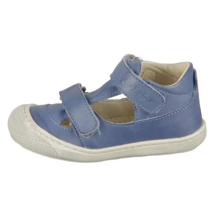 Sandales bébé - Naturino - Puffy Celeste - Bleu - Cuir - Scratch - Plat-0