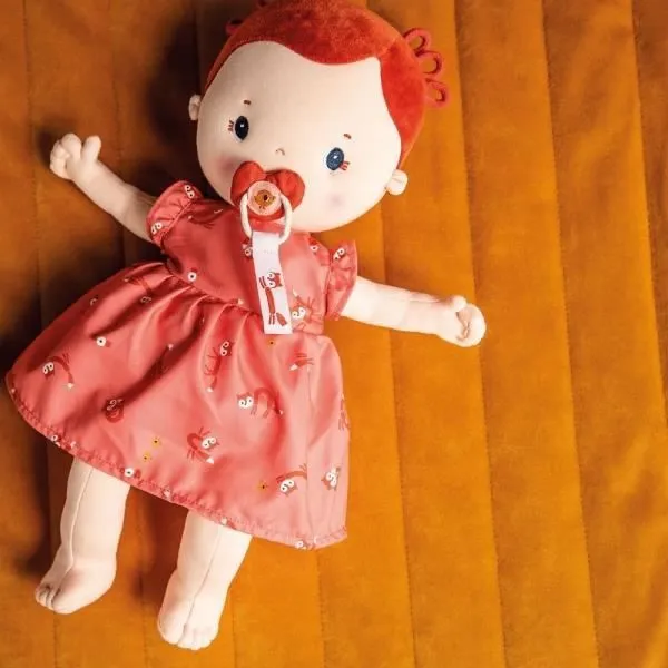 Poupon Rose - Lilliputiens - Jouet d'imitation complet avec poupée, couche, robe et tétine aimantée - 36 cm-1