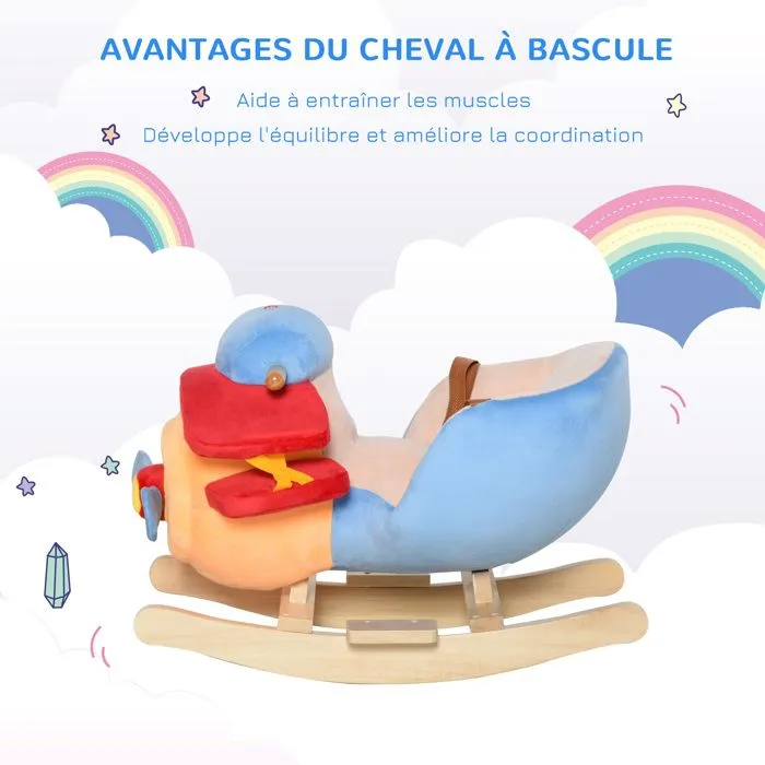 Jouet à bascule modèle avion ceinture de sécurité fonction musicale 32 pistes-5