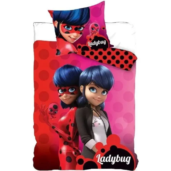 Housse de Couette Ladybug Parure de lit Miraculous 100% Coton-0