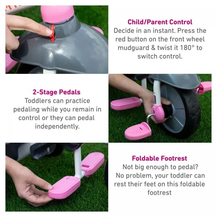 Tricycle SMARTRIKE Charm Plus Fille Rose - 12 mois à 4 ans - Extérieur-5