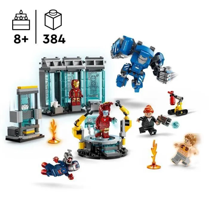 LEGO Marvel 76315 Le Laboratoire d’Iron Man : la Salle des Armures - Jouet garçon, 8 ans-1