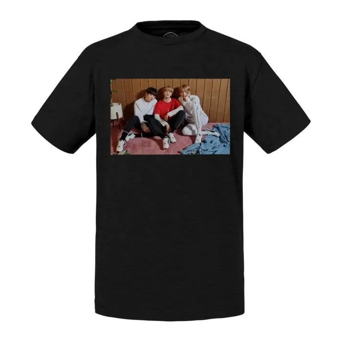 T-shirt Enfant Bleu BTS Photo Shoot Kpop Stars Jungkook Jimin Coree-0