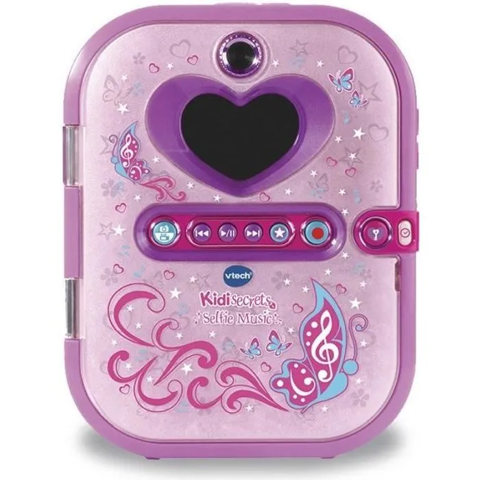 Agenda électronique VTECH Kidisecrets Selfie Music Rose avec lecteur MP3 pour filles de 6 à 12 ans-0