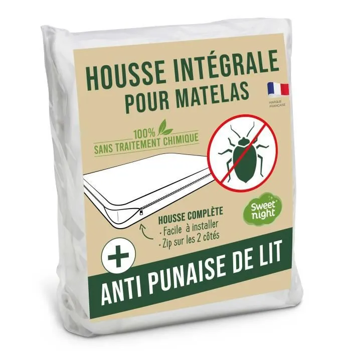 Housse intégrale matelas - Anti-Punaise de lit - 140x190x30 cm - Lavable - Sans traitement chimique-0