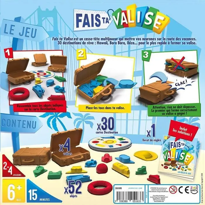 Zygomatic | Fais ta valise | Jeu de société | À partir de 6 ans | 2 à 4 joueurs | 15 minutes-3