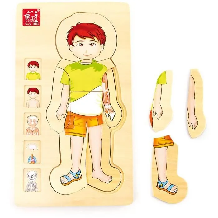 Puzzle anatomie en bois - HANDELSHAUS LEGLER - Garçon - Science et espace-2
