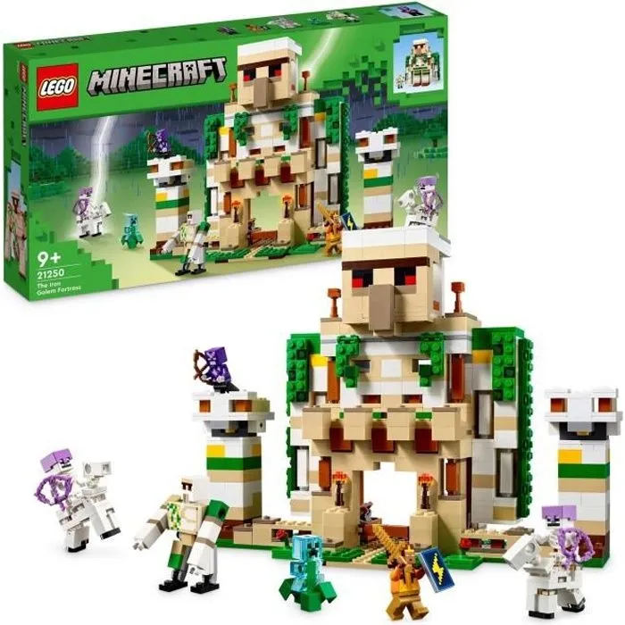 LEGO® Minecraft 21250 La Forteresse du Golem de Fer, Jouet Château qui se Transforme en Grande Figurine-0
