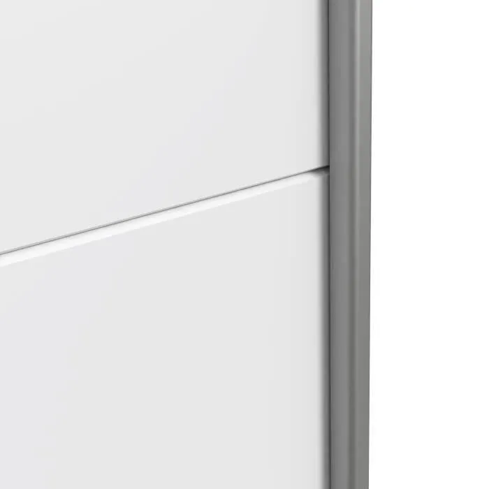 Armoire 2 portes coulissantes - Panneaux de particules - Blanc - L 170,3 x P 61,2 x H 190,5 cm - ULOS-7