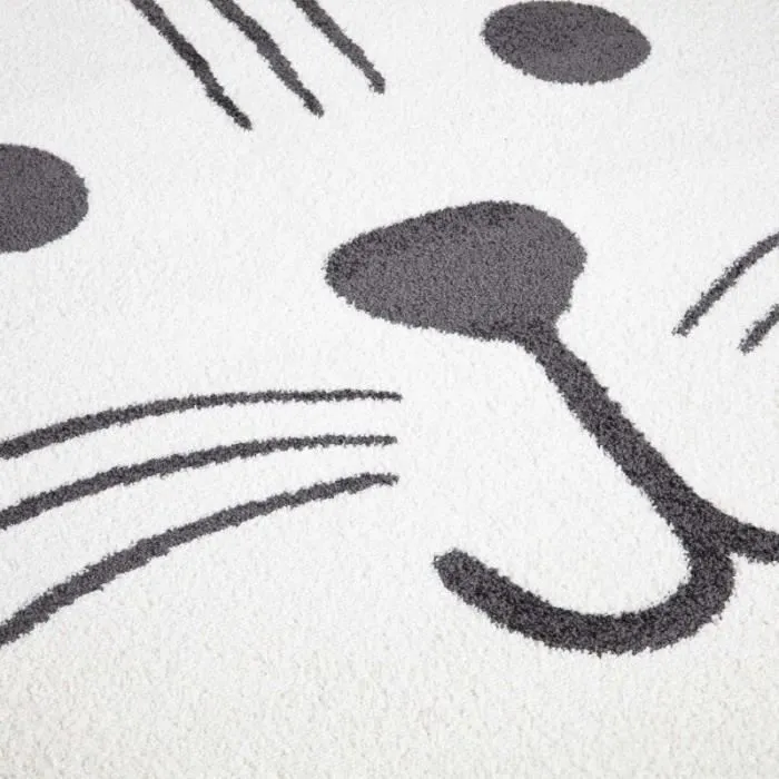 Tapis Enfant - IMAGINE - Tête d'Ours - Rond - Motifs colorés - 120x120cm-2