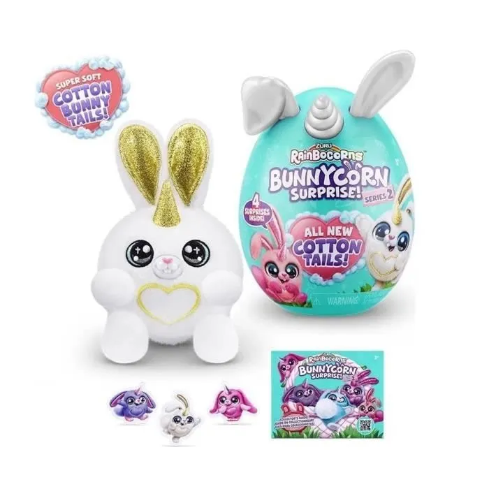 Bunnycorn Surprise - ZURU - 9280SQ1 - Oeuf surprise - Peluche lapin corne - Stickers inclus-0
