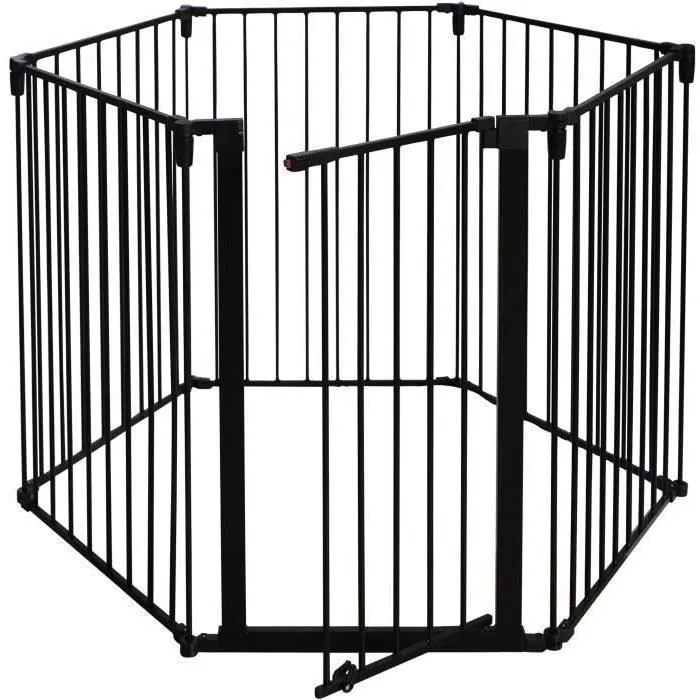Barrière pare-feu de cheminée ou poêle à bois 6 pans - 360 cm - Noir - NORDLINGER PRO-1