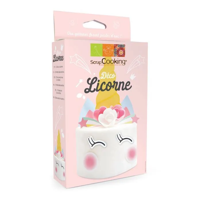 Kit Déco Gâteau Azyme - Licorne - 12 pcs - Multicolore - Prêt à l'emploi - Pour Enfants-1