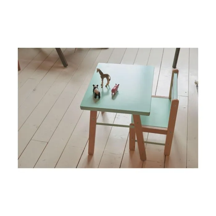 Combelle - Bureau enfant bicolore vert menthe - 50x43x40 cm-2