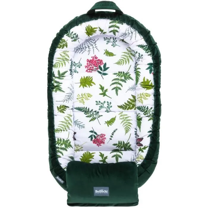 Bellochi Reducteur de Lit Bebe Cale Bebe pour Lit Cocon Bebe - Coton et Velours 90x60cm - Nid de Bebe - Nature-2