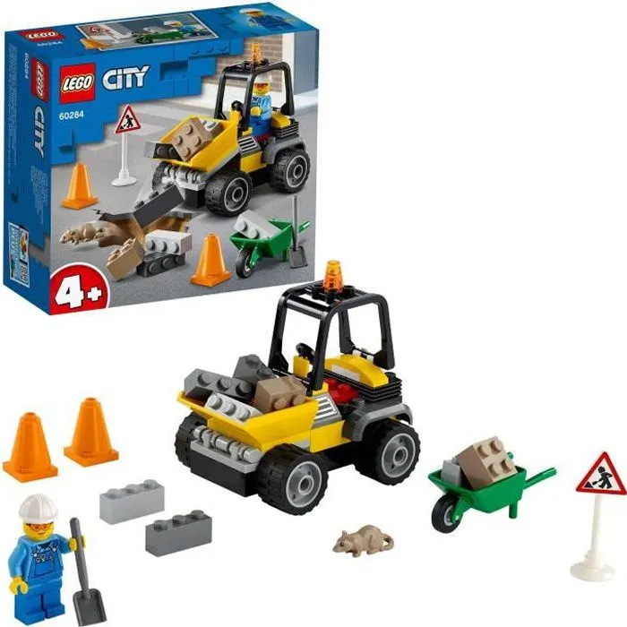 LEGO® City 60284 Le Camion de Chantier, Jouet, Engin de Chantier, Chargeur Frontal, Brouette-0