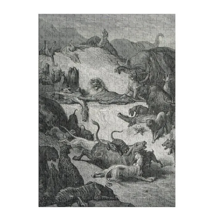 Puzzle Classique 500 pièces Les Animaux Malades Et la Peste Fable LaFontaine Gustave Dore Gravure-1