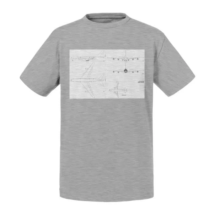 T-shirt Enfant Bleu Airbus A380 Plan Dessin Industriel Avion Jumbo Jet-0