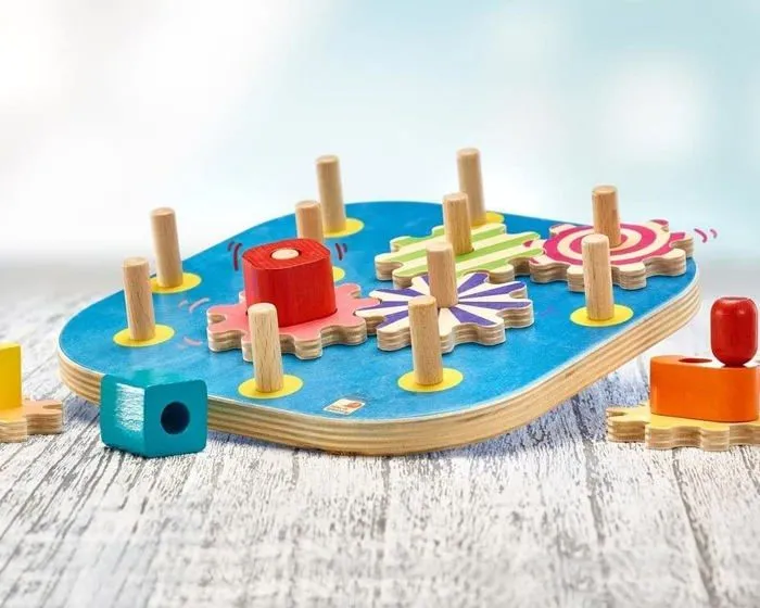 Jeu de construction - SELECTA - Pour le plaisir de tourner la manivelle - 10 pièces - Bois-3