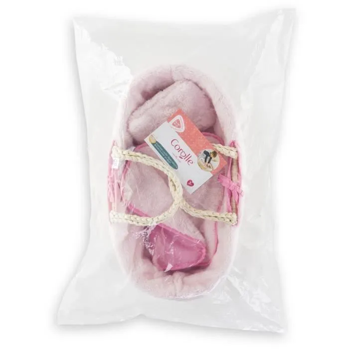 Accessoires poupons - COROLLE - Ensemble Couffin Peluche Rose - pour poupons 36 et 42 cm - dès 3 ans-1