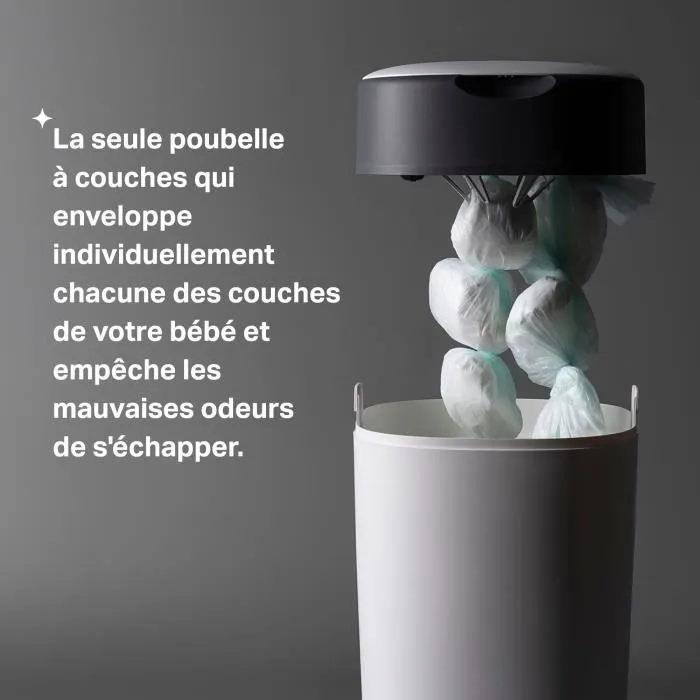 Tommee Tippee Poubelle à Couches Twist & Click Protection Anti-Odeurs, Inclut 1x Cassette avec Film Multicouche Antibactérien - Rose-5