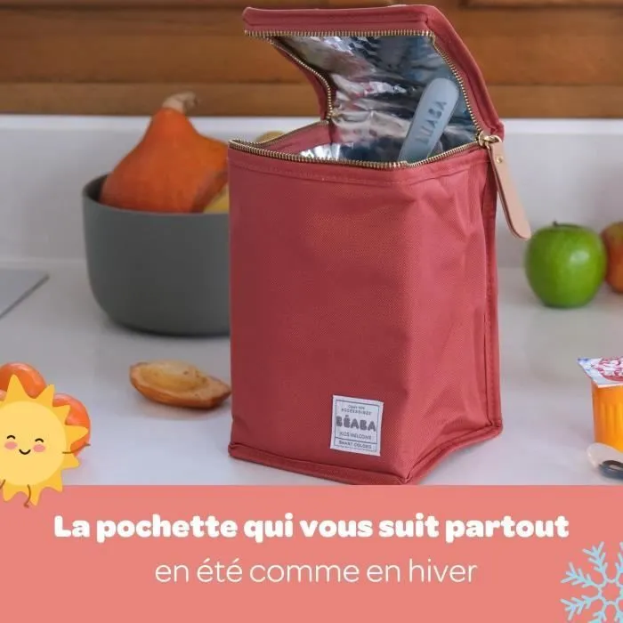BEABA, Pochette repas bébé, isotherme, terracota-4