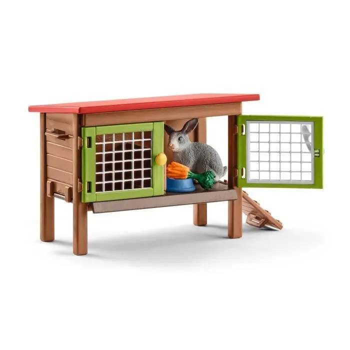 Clapier à lapin, coffret figurines Schleich 42420 Farm World, jouet pour enfant, dès 3 ans-2